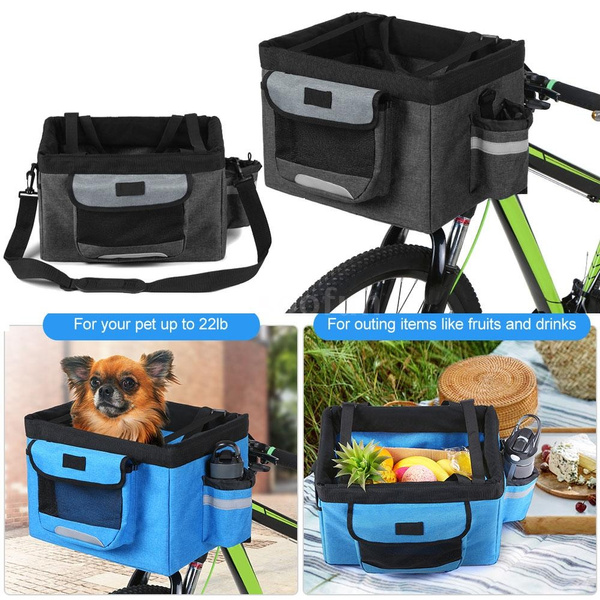 Foldable Bicycle Front Basket Removable Bike Pet Basket Pet Dog Cat Rabbit  Carrier Camping Tote Bag | Wish