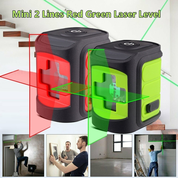 Mini Cross Red / Green Laser Level 2 Lines Horizontal and Vertical Cross  Line