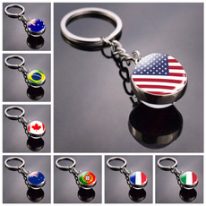 Canada, Brazil, Key Chain, Glass