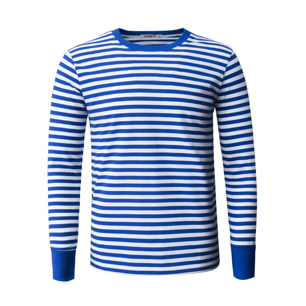 Russian Navy Men Blue Stripe T-Shirt 