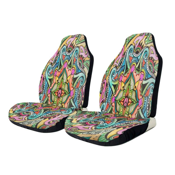 Hippie Love Front Car Seat Covers Full, Hippie Car Seat Covers