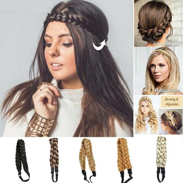 Fashion Synthetic Wig Braided Hair Band Elastic Twist Headband Princess Hair