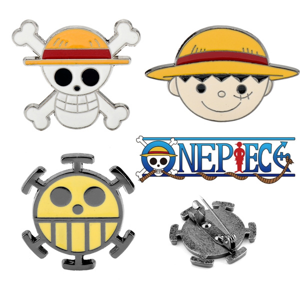 Anime Accessories One Piece Luffy Skull Metal Enamel Pins Brooches for  Women Men Collar Lapel Pin Badge Gifts