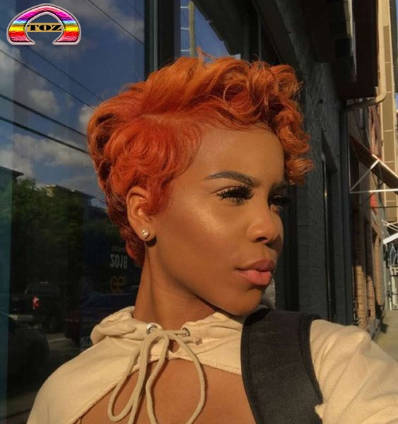 Short deals orange wig