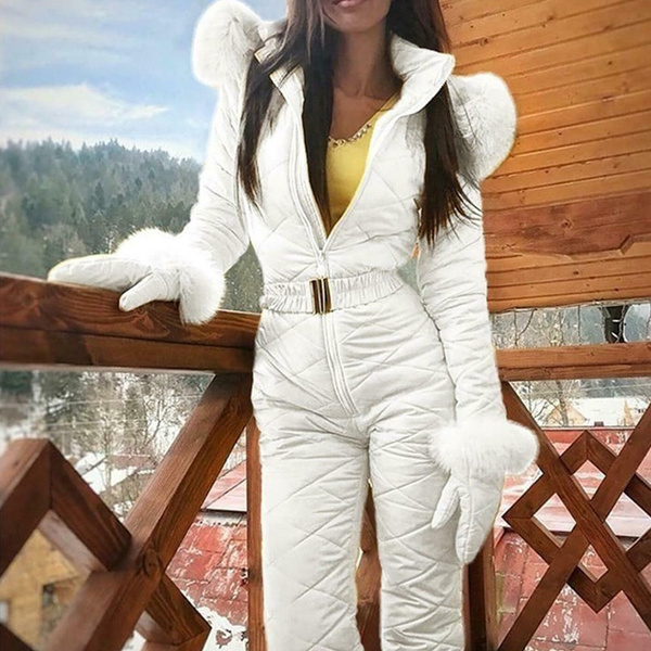 Ambility Women Winter Warm Snowsuit Outdoor Sports Pants Ski Suit Waterproof Jumpsuit Waterproof Windproof Insulated Ski Suit for Women Winter Outdoor