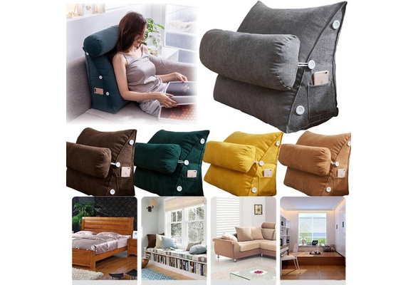 Adjustable Back Wedge Pillow with Pockets,Triangle Cushion Back Wedge  Cushion Sofa Bed Office Chair Rest Waist Neck Support  7.87x17.71x17.71/7.87x19.68x23.62 