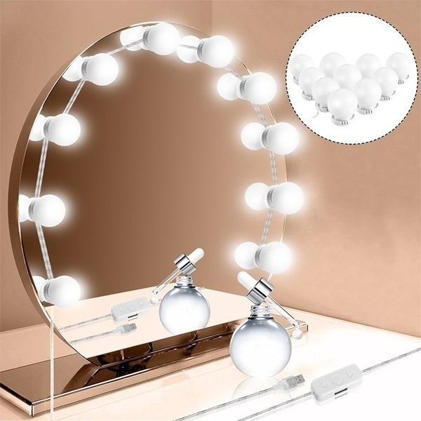 10pcs Studio Glow Make Up Light Super, Portable Makeup Mirror With Lights