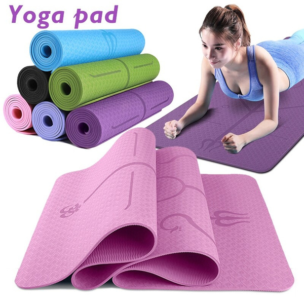 TPE Yoga Mat with Position Line Non Slip Exercise Mat High Density For  Beginner Fitness Gymnastic Mat 183cmX61cm