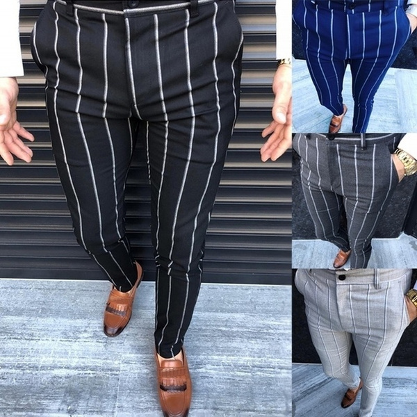 Skinny cheap striped trousers