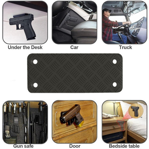 Magnetic Gun Mount & Car Holster - Rubber Coated 55 Lbs Rated - Firearm 