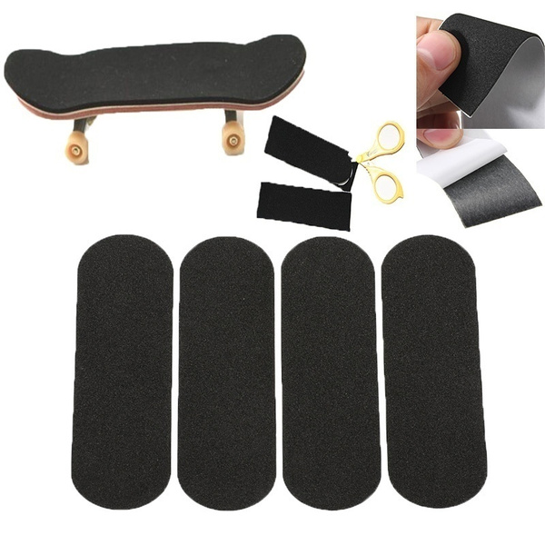 12 Pcs Wooden Fingerboard Deck Uncut Black Grip Tape Stickers 110mm x 35mm 