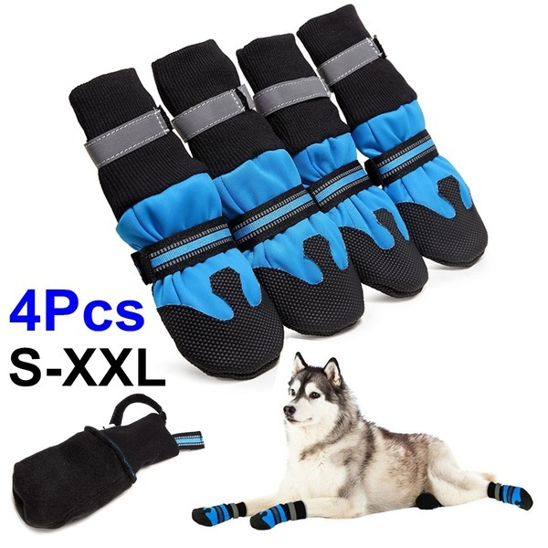 4PCS Waterproof Antislip Pet Dog Shoes Boots Booties For Snow Winter