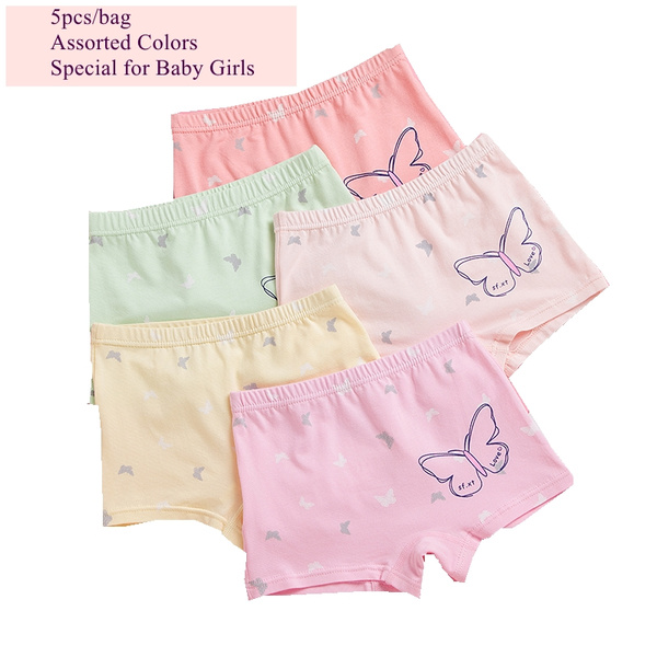 5pcs/bag 5-12 Years Toddler Baby girls underwear Cute Short Panties  Children Girls Cartoon Butterfly Briefs Underwear Kids Clothing 753-5
