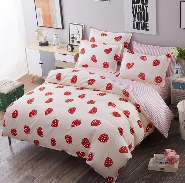 strawberry print duvet cover