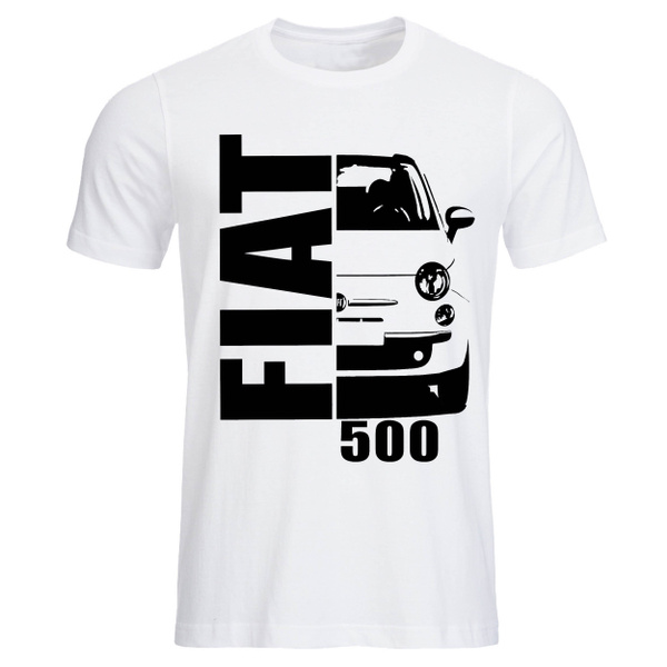 Fiat 500 Class Car Inspired Men T-shirt Graphic Tee Short Sleeve Tops 3XL  Black White | Wish