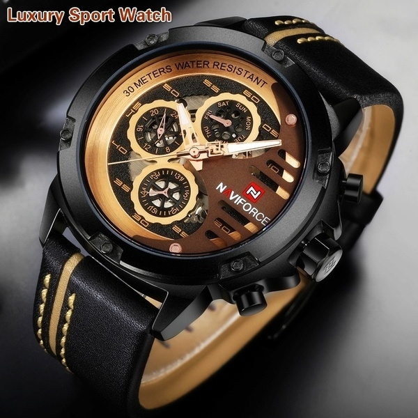 2019 New Leather Watch Mens Luxury Brand Sport Quartz Watch Men Fashion ...