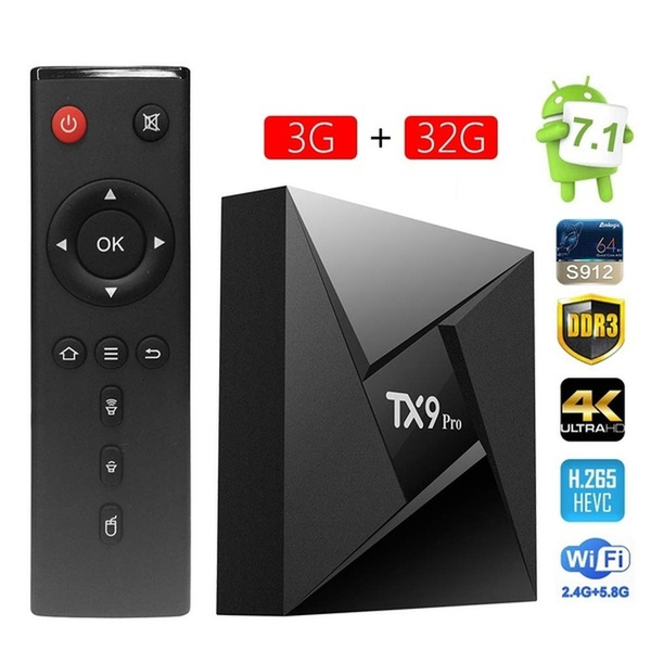 TX9 PRO 3GB 32GB Smart Android 7.1 TV Box Amlogic S912 Octa Core 64Bit Dual WIFI 