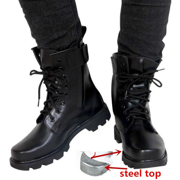 steel toe military boots