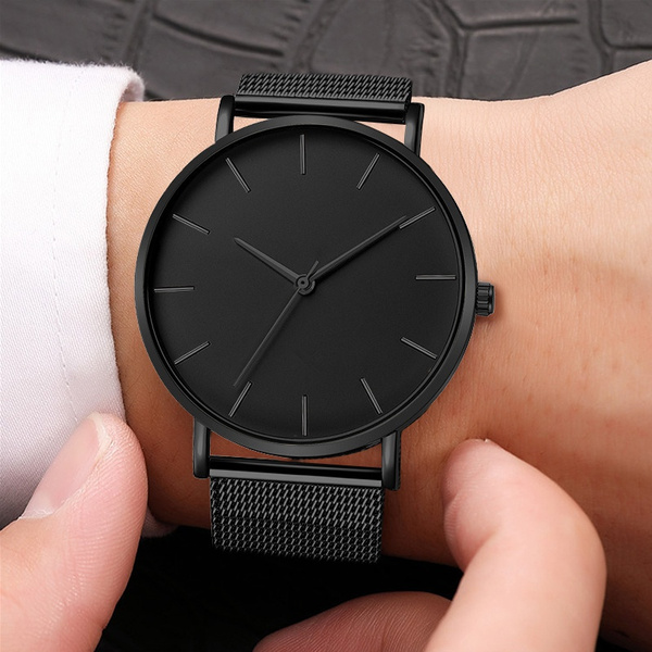 Mens black hot sale mesh watch