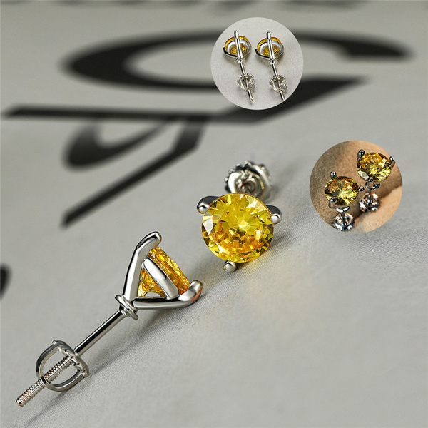 yellow topaz stud earrings