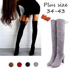 Knee High Boots, High Heel Shoe, Lace, long boots