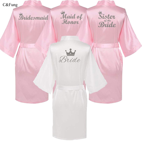 pink bride robe