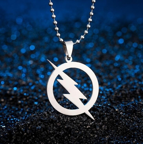 Series The Flash Necklace Marvel Comics Superhero Lightning Logo Bronze Pendant Necklaces Wish - The Flash Pendant