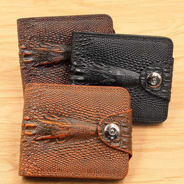 Men's Crocodile Pattern Wallet Leather Long Wallet Multi-card Card