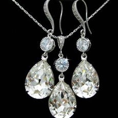 925 sterling silver necklace, Beautiful, DIAMOND, earringsnecklaceset