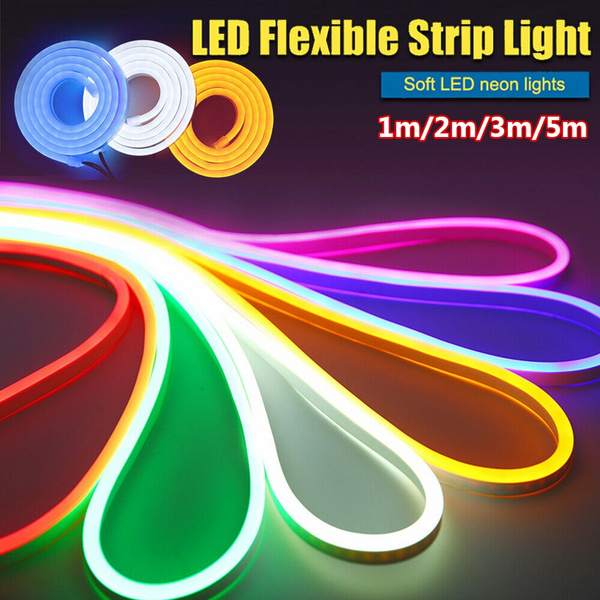 12V Flexible LED Strip Waterproof Sign Neon Light Silicone Tube 1M 3M 5M Lamp 