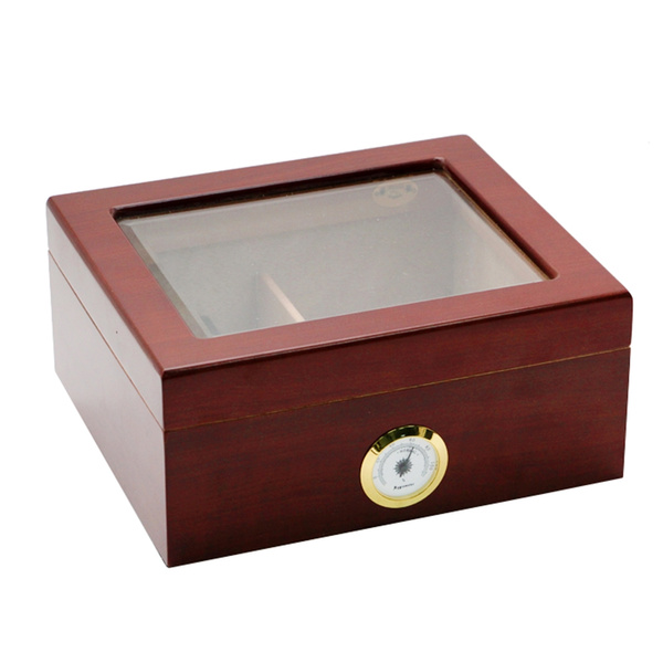 PIPITA Handmade Cigar Humidor, Cedar Cigar Desktop Box with Humidifier ...