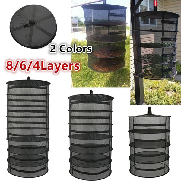 Food 6 Layer Herb Dryer Mesh Hanging Dryer Racks with Zipper for Herb Bud 
