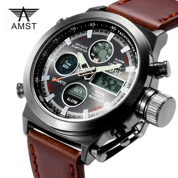 AMST Military Watches Nylon Strap LED Watches Men Top Brand Luxury Quartz  Watch Reloj Hombre Relogio Masculino | Wish