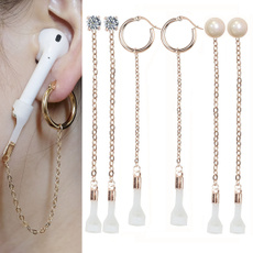 Headset, airpodsrope, airpodsclip, rose gold earrings