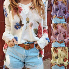 Flowers, tunic, Sleeve, pullover sweater