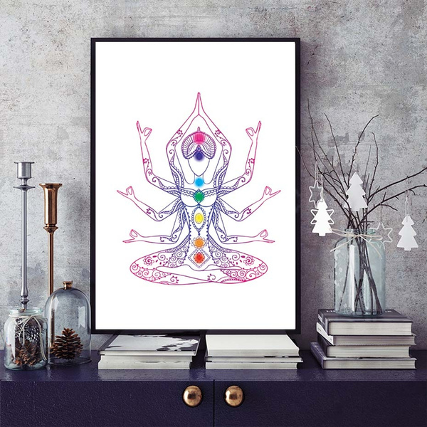 Chakra Art Decor Canvas Painting Yoga Print Poster Meditation