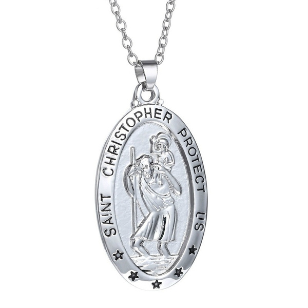 St Christopher Medal Men's Pendant Sterling Silver - Solvar - Fallers.com -  Fallers Irish Jewelry