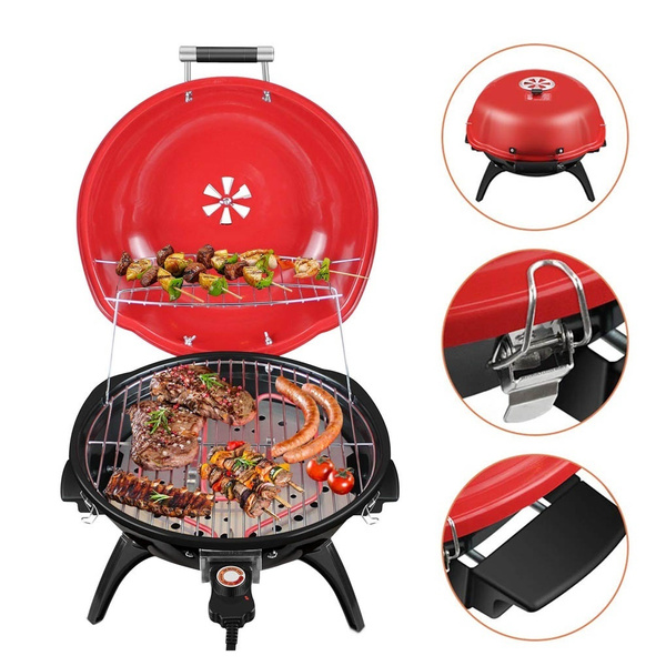 Techwood Electric BBQ Grill Indoor Outdoor Picnic Party Home Garden Camping  Roasting Barbecue Stand Grill