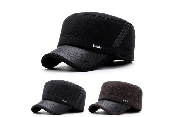 Men's Woolen Cadet Army Cap Winter Warm 