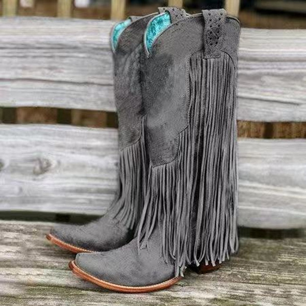 ladies boots with tassels