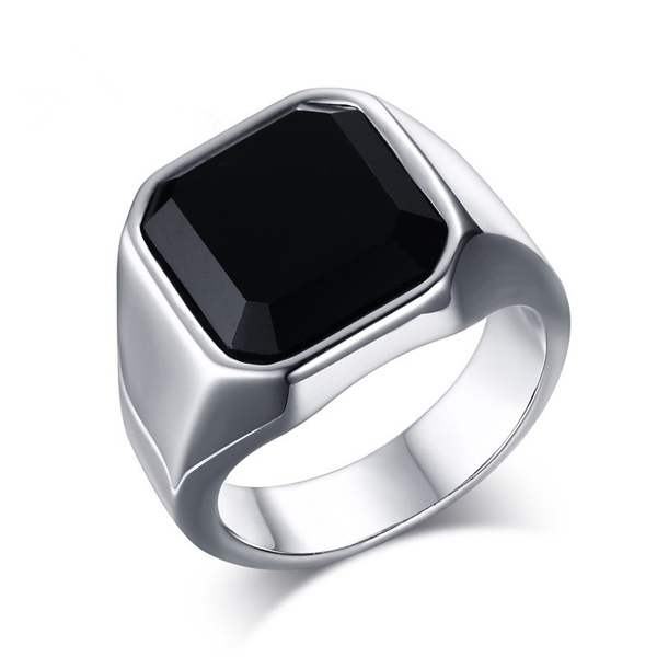 Business Men Black Onyx Ring Fashion 925 Sterling Silver Engagement Wedding Rings Party Jewelry Size 6 12 Wish