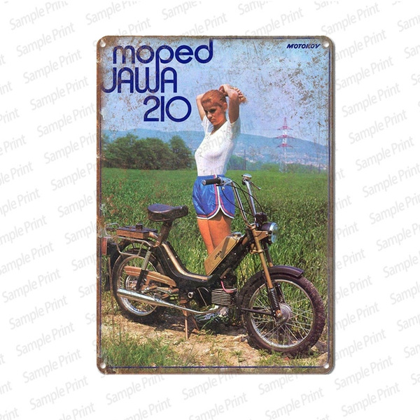 Jawa Moped 210 Vintage Ad 10" x 7" Reproduction Metal Sign A349 