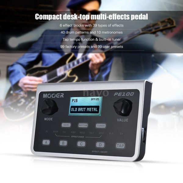 MOOER PE100 Portable Multi-effects Processor Guitar Effect Pedal 39 ...