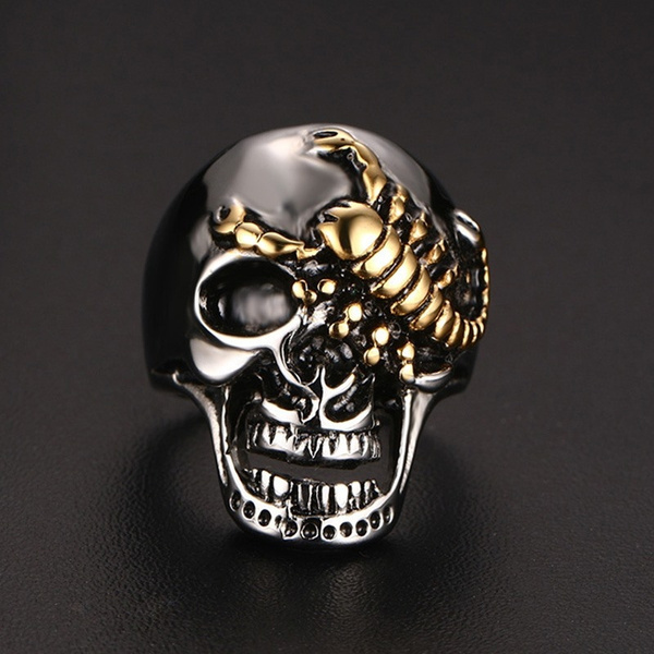 2Pcs Stainless Steel Biker Punk Scorpion Gothic Horror Stud Earrings Piercing