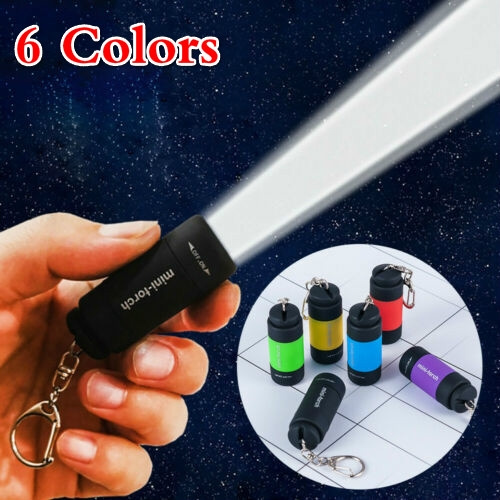 Pocket LED Torch Lamp USB Rechargeable Mini Keychain Camping Flashlight NICE 