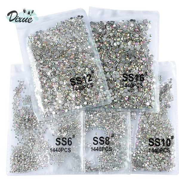 Mixed Color Flat Top Square Glass Beads - Non Hotfix Flat Back For Nail Art & Crafts