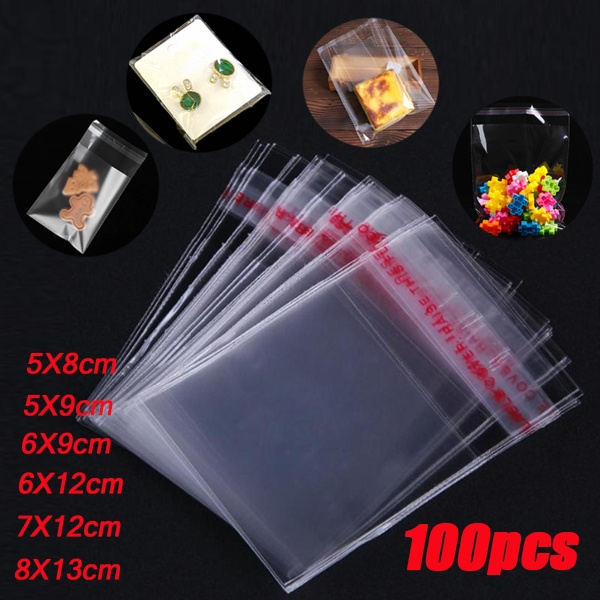 100pcs/Pack Clear Reclosable Plastic Poly Small Bags 6x9cm Sealed Bag