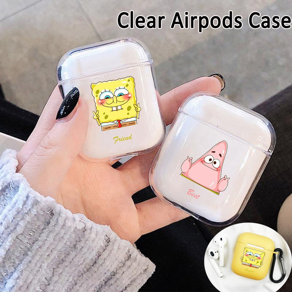 Best Friends Cute Case for Apple Airpods Case Cartoon Funny Wireless Bluetooth Earphone Case for Airpods 1 2 Transparent and SiliconeProtective Case