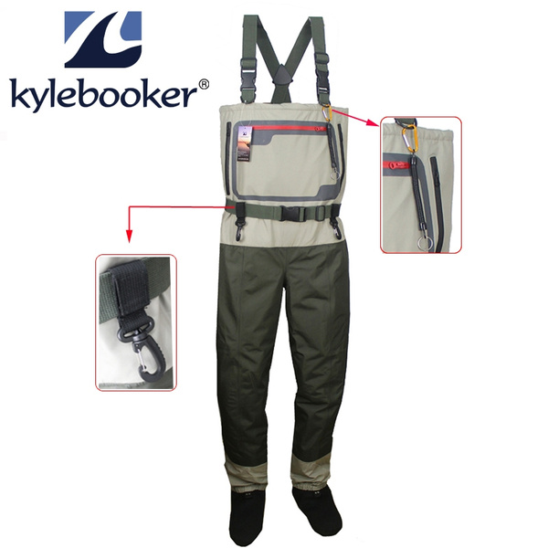 Men's Fishing chest waders Breathable Stocking foot Wader Light