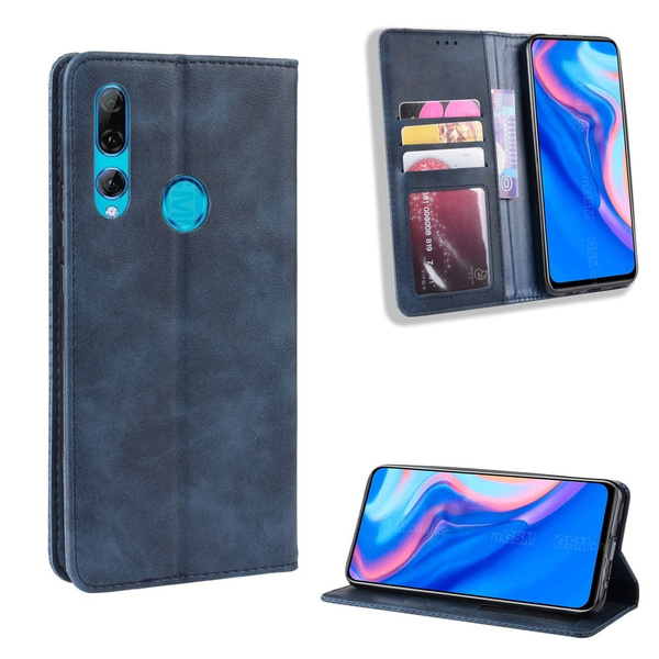 Leather Extra-Shockproof Business Wallet Cover Card Holders Kickstand with Free Waterproof-Bag Grey8 Huawei Y9 Cover for Huawei Y9 2018 2018 Flip Case 